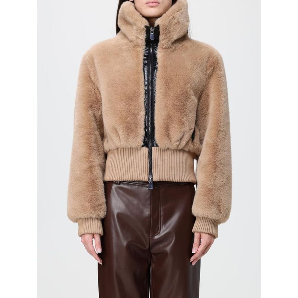 Pinko Women Pinko Faux Fur Zip-Up Jacket With High Neck And Elasticated Cuffs